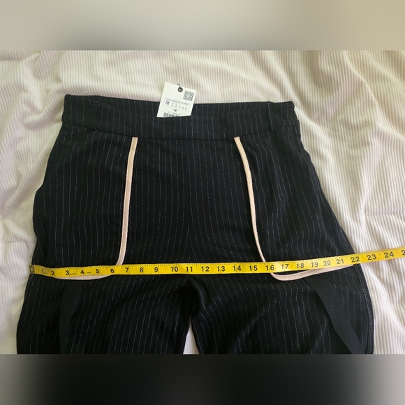 Zara Set Striped Sweatshirt Mixed Stripped + Pants Black/Sand size M BNWT - Picture 9 of 16